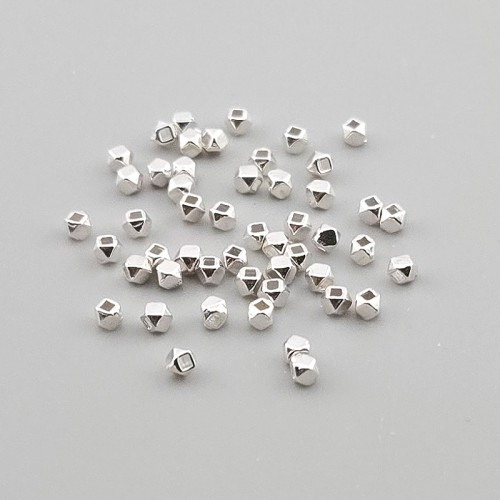 비즈팡 [SVP-91-07]순은펜던트 실버925 은볼 큐브사각볼 2.5mm (내경 1mm) 실버볼 ,1개
