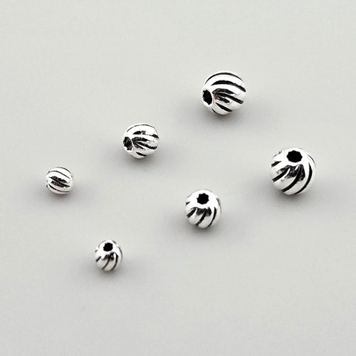 비즈팡 [SVP-91-08]순은펜던트 실버925 은볼 엔틱나선볼 2.8/3.8/4.8mm 실버볼 ,1개