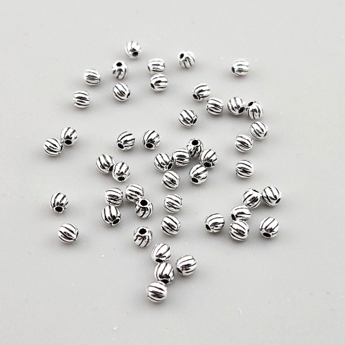 비즈팡 [SVP-91-08]순은펜던트 실버925 은볼 엔틱나선볼 2.8mm (내경 1mm) 실버볼 ,1개