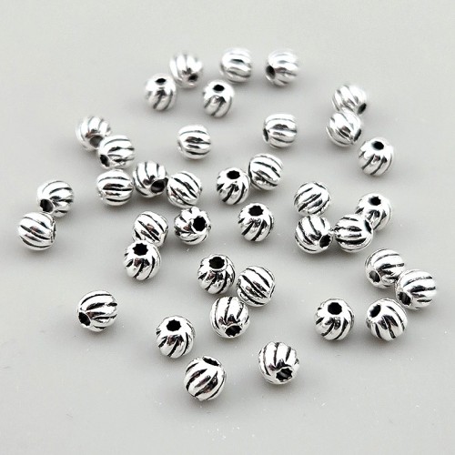 비즈팡 [SVP-91-08]순은펜던트 실버925 은볼 엔틱나선볼 3.8mm (내경 1.2mm) 실버볼 ,1개