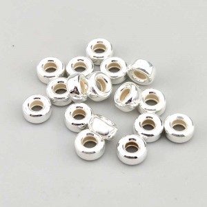 비즈톡 [SVP-91-21]순은펜던트 실버925 은볼 민자도넛론델 7mm (내경3mm) 실버론델 ,1개