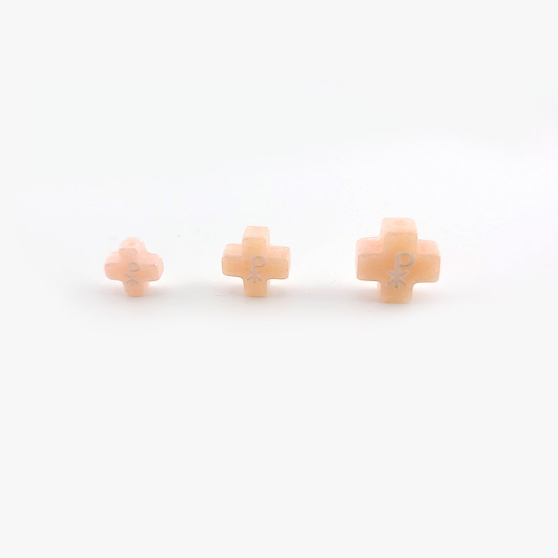 비즈팡 [CP-1-001]통과형펜던트 카톡릭묵주만들기 레진 Xp 정십자가 8/10/12mm 핑크 ,1개