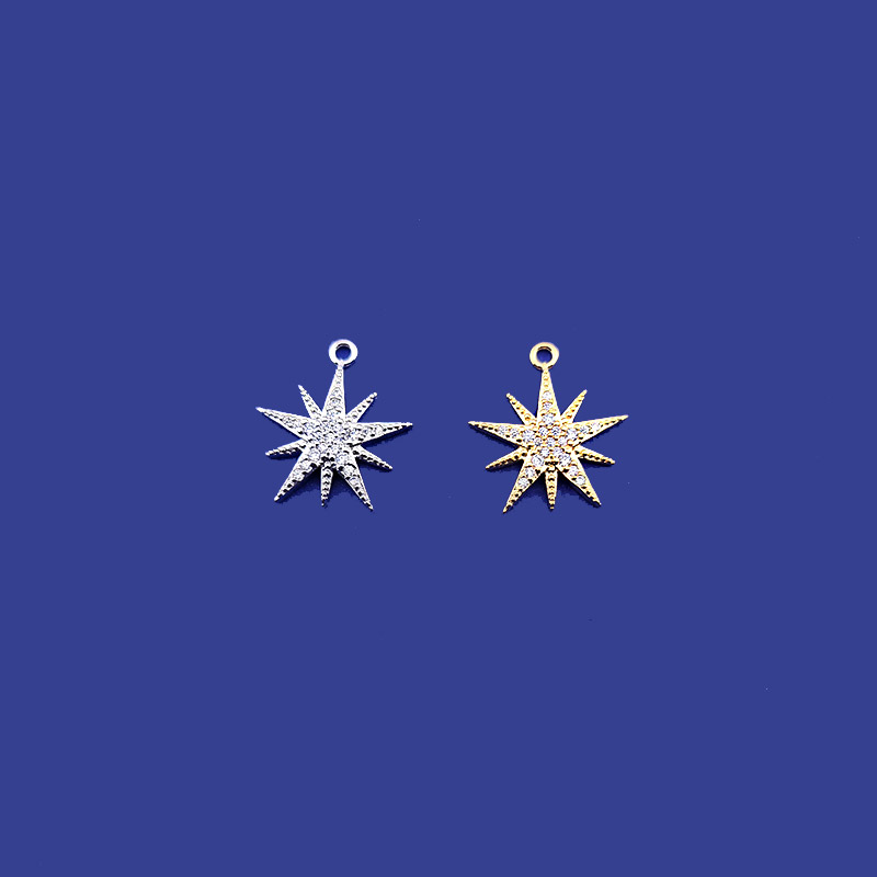 비즈팡 [PC-001-03]큐빅펜던트 큐빅샤이닝별 15x17mm ,1개