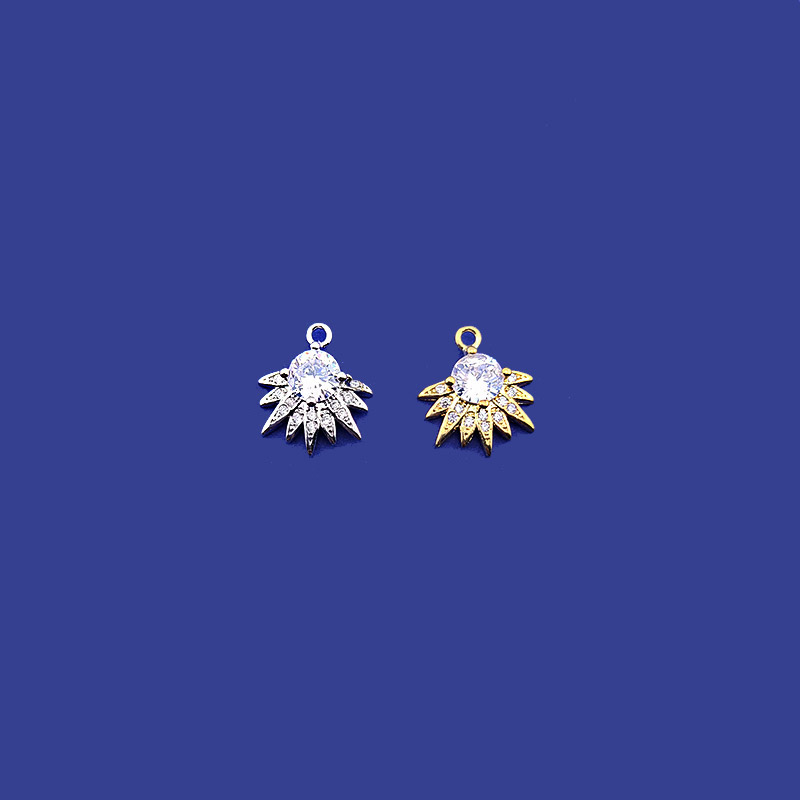 비즈팡 [PC-001-05]큐빅펜던트 큐빅썬라이즈 13x15mm ,1개