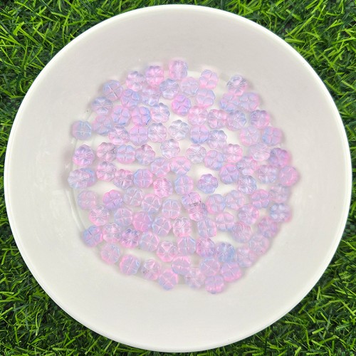 비즈팡 [PA-001-03]글라스 네잎클로버통과형 8mm 핑크블루 ,1개