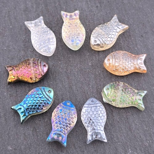 비즈팡 [PA-005-00]크리스탈물고기통과형 15x8mm 세로홀 9종 모음 ,1개