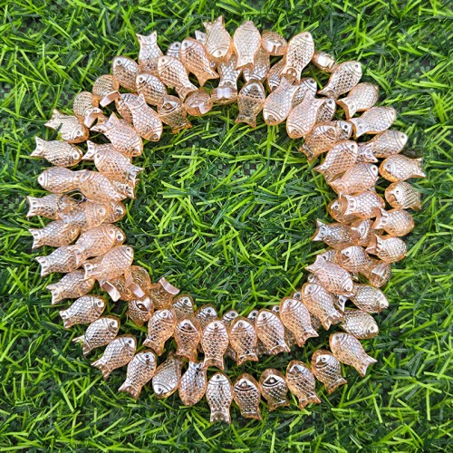 비즈팡 [PA-005-04]크리스탈물고기통과형 15x8mm 세로홀 카멜오로라 ,1개
