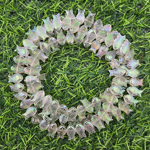 비즈팡 [PA-005-05]크리스탈물고기통과형 15x8mm 세로홀 그린오로라 ,1개