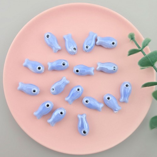 비즈팡 [PA-007-00]세라믹 물고기통과형 18x10mm(내경1.6mm) 블루 ,1개