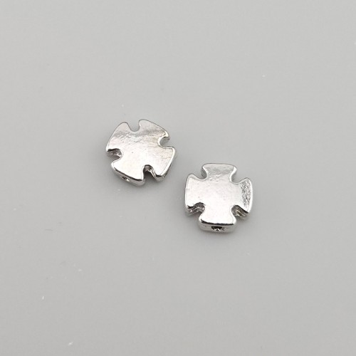 비즈팡 [PR-1-05]묵주펜던트 메탈정십자가 통과형 8mm ,1개