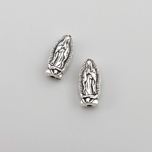 비즈팡 [PR-1-08]묵주펜던트 메탈성모패세로홀 통과형 6x13mm  ,1개