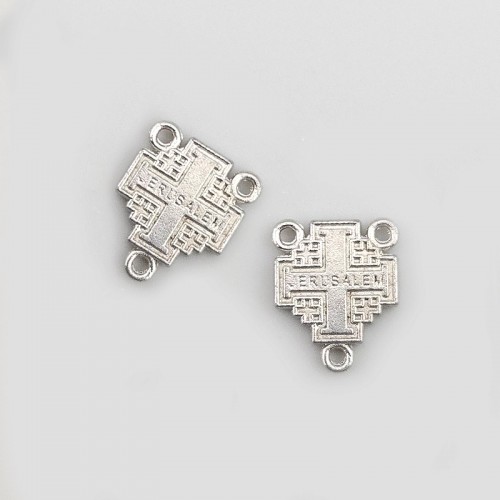 비즈팡 [PR-1-09]묵주펜던트 메탈예루살렘방석 12x15mm ,1개