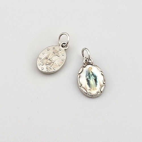 비즈팡 [PR-1-20]묵주펜던트 에폭기적의성모타원 9.5x15mm+O링 ,1개