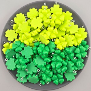 비즈팡 [PB-2-01]아크릴펜던트 네잎클로버 고리형 17x21mm ,1개