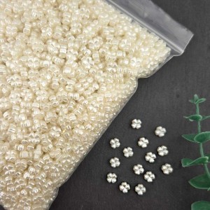 비즈팡 [PA-016]아크릴 진주네잎클로버 통과형 8mm 펄코팅 (대량) ,1팩(2600개미만)