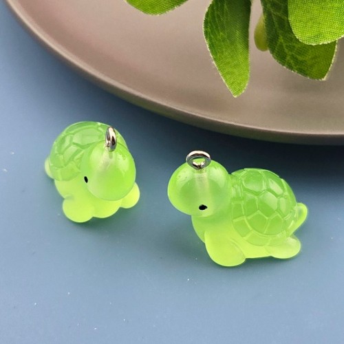 비즈팡 [PB-1-07]아크릴펜던트 야광거북이고리형 26x22mm 형광,네온 ,1개