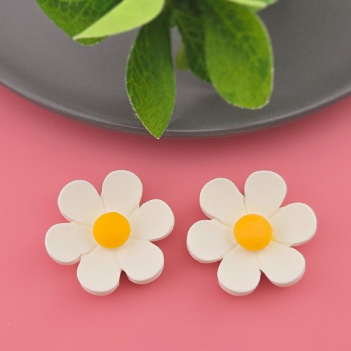 비즈팡 [PC-1-07]아크릴펜던트 데이지꽃부착형 24mm 화이트 ,1개