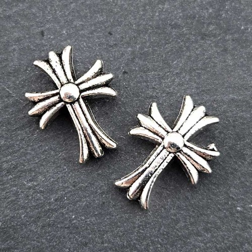 비즈팡 [PM-1-46]메탈펜던트 엔틱크로스십자가 12x15mm (내경1mm) ,1개