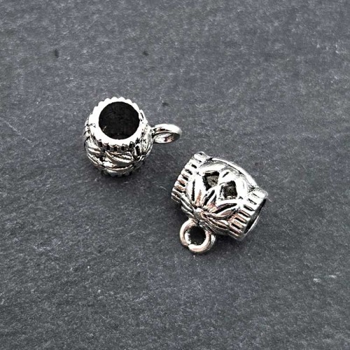 비즈팡 [PM-1-47]메탈펜던트 엔틱꽃고리형 8x10mm (내경4mm) ,1개