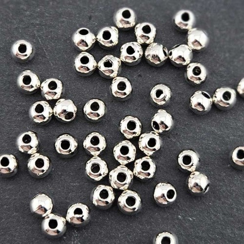 비즈팡 [PM-1-50]메탈펜던트 엔틱메탈볼 4mm (내경1.5mm) ,100개