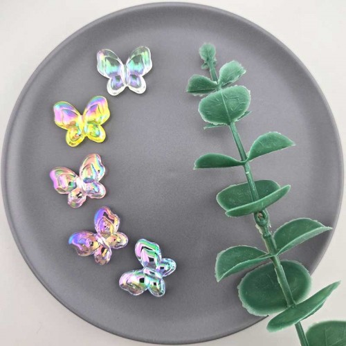 비즈팡 [PA-017]아크릴 오로라나비 통과형 26x22mm 나비펜던트 ,1개