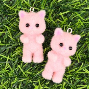 비즈팡 [PF-1-20]후로킹펜던트 서있는핑크고양이 16x35mm ,1개
