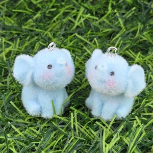 비즈팡 [PF-1-26]후로킹펜던트 블루아기코끼리 26x28mm ,1개