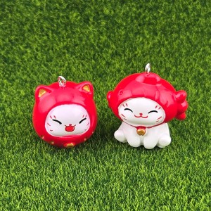 비즈팡 [PB-2-31]아크릴펜던트 금전운 행운고양이 마네키네코 행운인형 2종 ,1개