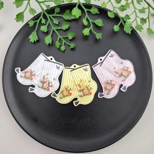 비즈팡 [PB-4-33]아크릴전통펜던트 꽃버선 42x38mm 새해시리즈 (키링용) ,1개