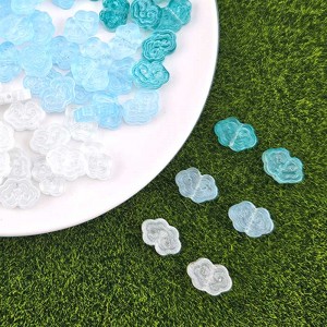 비즈팡 [PA-024]글라스 전통문양 구름통과형 13x9mm 도깨비구름 블루 그린 3종 ,1개