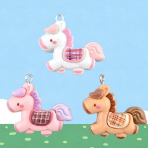 비즈팡 [PB-2-34]아크릴펜던트 2026붉은말의해 유니콘말  28x29mm 말펜던트 (키링용) ,1개