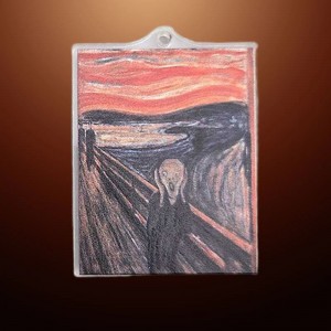 비즈팡 [PB-4-97]아크릴펜던트 명화시리즈 뭉크 절규 33x44mm (키링용) ,1개