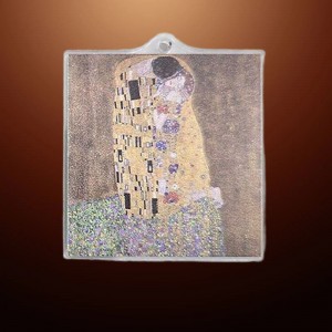 비즈팡 [PB-4-98]아크릴펜던트 명화시리즈 구스타프클림트 키스 35x40mm (키링용) ,1개