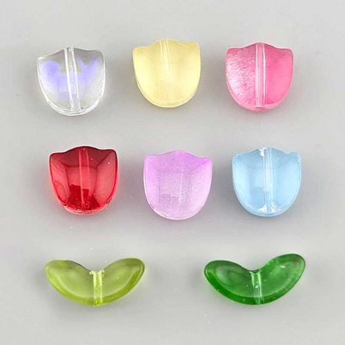 비즈팡 [PA-012]글라스 튤립꽃&꽃받침 6color 세로홀 (꽃과꽃받침별도구매) ,1개