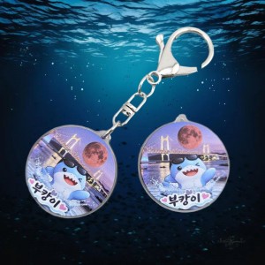 비즈팡 [PB-4-70]아크릴펜던트 부산 북항 부캉이상어 38mm (키링용) ,1개