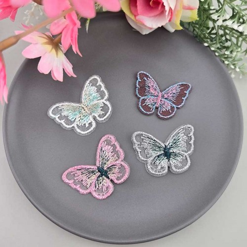 비즈팡 [PS-1-01]자수나비와펜 35x25mm 나비노리개 전통매듭노리개재료 ,1개