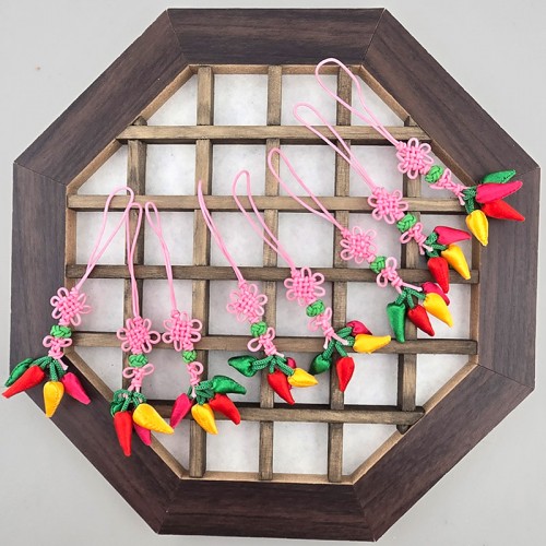 비즈팡 [PT-4-04P]전통매듭 국화매듭고추송이폰줄 약100mm 전통굿즈만들기용 ,1개