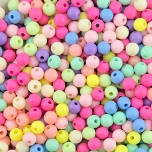비즈팡 [RA-3-01]아크릴볼 파스텔볼 6mm (내경1.5mm) 파스텔멀티 ,180개