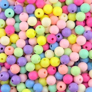 비즈팡 [RA-3-02]아크릴볼 파스텔볼 8mm (내경1.7mm) 파스텔멀티 ,100개