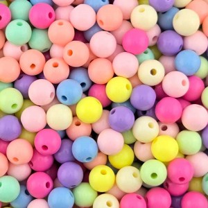 비즈팡 [RA-3-03]아크릴볼 파스텔볼 10mm (내경2.1mm) 파스텔멀티 ,50개