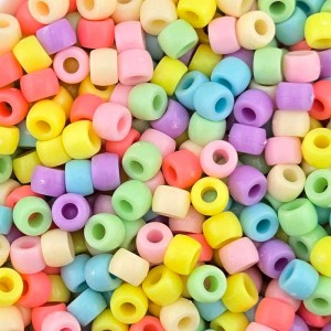 비즈팡 [RA-3-06]아크릴 론델통과형 9x6.4mm (내경3.5mm)  파스텔멀티 ,60개