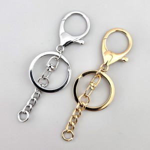 [TK-5-01]키링부자재 랍스터체인키링 체인 4cm 평링30mm 실버 골드 국산 (대량) ,100개