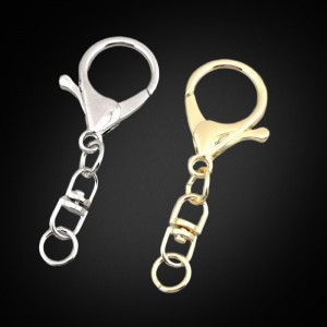 비즈팡 [TH-1-28]키링부자재 랍스터회전키링 65mm 실버 골드 (키링용) ,1개