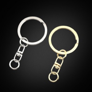 비즈팡 [TH-1-29]키링부자재 평링회전키링 60mm 실버 골드 (키링용) ,1개