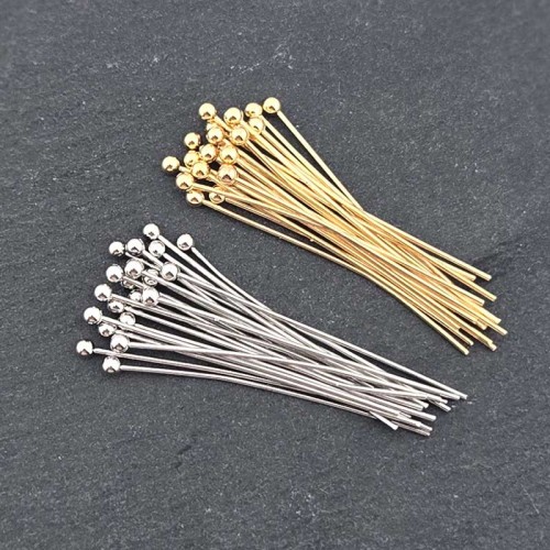 비즈팡 [TP-1-02]악세사리부자재 2mm볼핀 0.6x30mm 강선 OR 전기금 ,20개