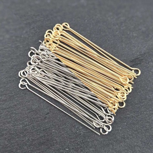 비즈팡 [TP-2-02]악세사리부자재 9핀 구핀 0.6x30mm 강선 OR 전기금 ,10g