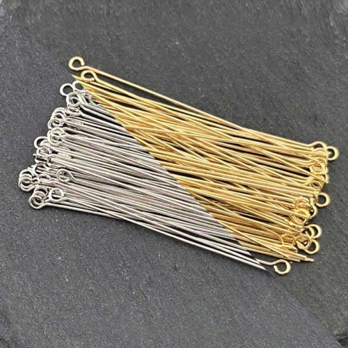 비즈팡 [TP-2-03]악세사리부자재 9핀 구핀 0.6x50mm 강선 OR 전기금 ,10g