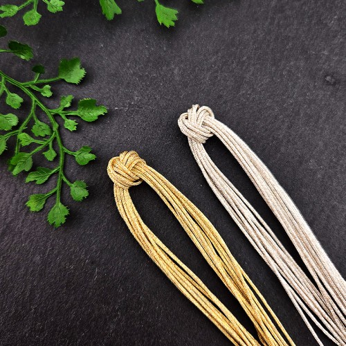 비즈팡 [Y1-03-90]메탈릭사 폴리매듭실 1mm 금사실 은사실 금실 은실 금사 은사 모음 ,5yd(450cm)