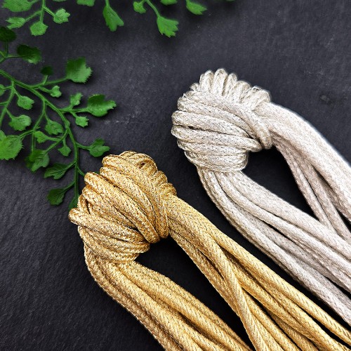 비즈팡 [Y1-05-90]메탈릭사 로프줄 3mm 금사실 은사실 금실 은실 금사 은사 모음 ,1yd(90cm)