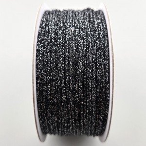 비즈팡 [Y1-23-06]인견매듭실 메탈릭사 1.5mm 레이온 블랙은사 ,1롤(100yd)